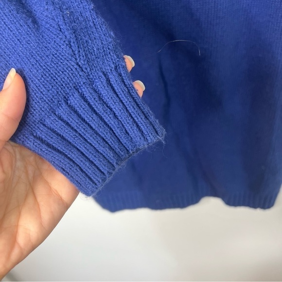 BODEN Mock Turtleneck Blue Waffle cashmere blend Sweater Dress - Picture 6 of 10